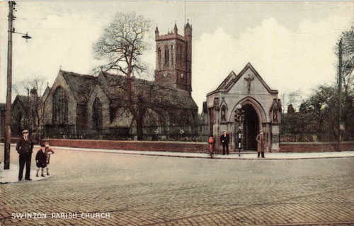Swinton parish church 1950s - parish, church,