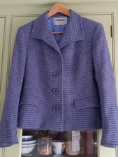 Vintage Jaegar Wool Mohair Jacket Small  Periwinkle Blue Earthy Line In Weave