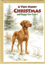 Hungarian Vizsla Dog Christmas Card A6 (4" x 6") (Blank inside) by Starprint