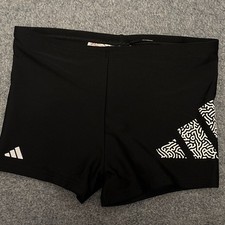 Adidas Junior Boys Swim Brief Shorts Black Age 12-13yr New