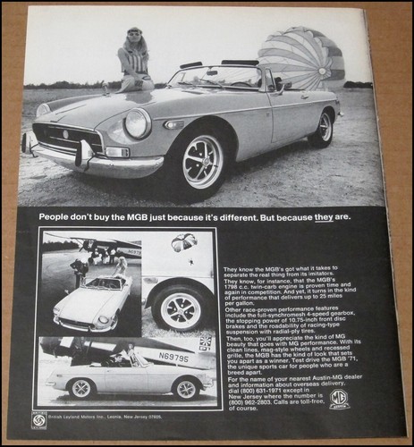 1971 mgb print ad - print,