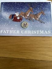 UNC Santa Father Christmas Coin in coloured card 50p Fifty Pence 2019 GIBRALTAR.
