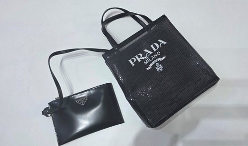 Prada mesh triangle - mesh, logo