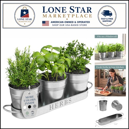 Rustic galvanized metal herb - rustic,