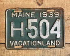 Vintage 1939 Green Maine
