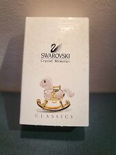 Swarovski Crystal Memories ROCKING HORSE,  299447 Gold, New Baby, Christening 