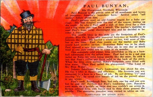 Rhinelander postcard paul - rhinelander,