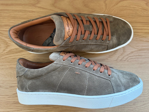 Santoni mens sneakers olive - santoni,