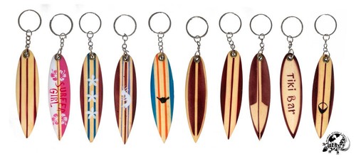 Keyring wooden surfboard - wooden,