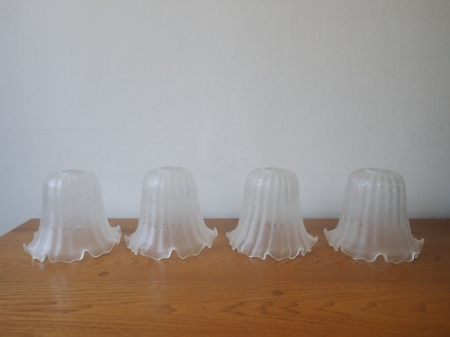 Vintage etched glass - , fluted