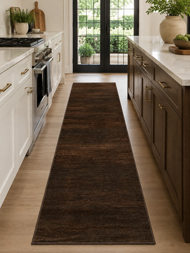Brown oriental rug handmade - brown,