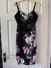Sexy Lipsy Dress Size 10 Black Floral Lace Never Been Worn