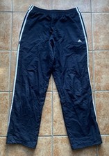 Adidas Men's Vintage Y2K Jogger Tracksuit Bottoms Navy Blue White Stripes Large