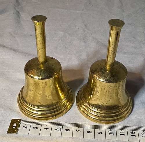 Brass hand bells pair - brass,