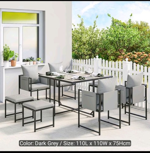 9pc garden dining set cube - garden,