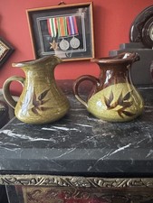 Pair Vintage Green Sheldon(Clevedon-Somerset) Studio Pottery Jug/Creamers 