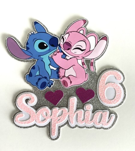 Stitch angel cake topper - &,