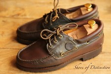 Timberland Gore-Tex Brown Leather Green Boat Deck Shoes Mens UK 6.5 US 7 Vintage