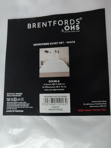 White microfibre duvet cover - white,