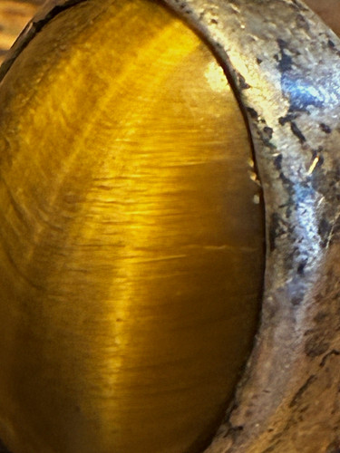 Silver tiger eye - tiger's, oval