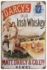 Vintage DArcys Irish Whiskey Metal Sign