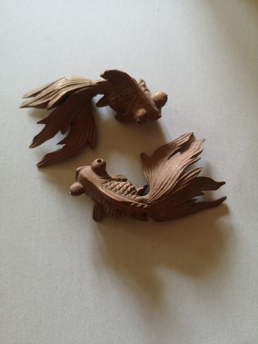 Two carved miniature japanese - carved,