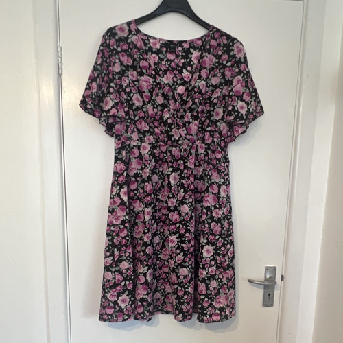 Shein curve black - black/pink, floral