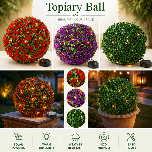 Solar led topiary - led, ball
