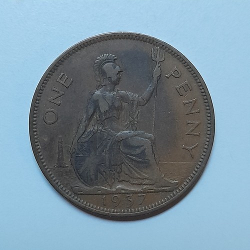 1937 one penny coin king - 1937,