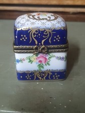 Vintage De La Reir Flower Trinket Box 2 Mini Perfume Bottles 5cm High (G3D11)