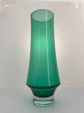 Riihimaki #1374 Riihimaen Lasi Oy Finnish Green Glass Vase