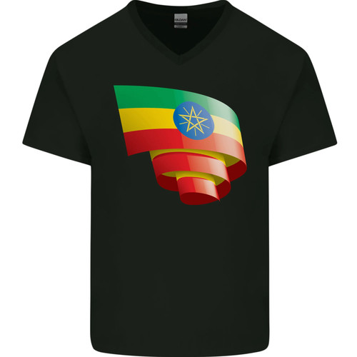 Ethiopia flag neck - flag, t-shirt