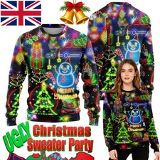 Christmas Bright Neon Lighting Ugly Christmas Sweater Christmas Sweater