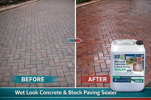 Wet look concrete block - wet,