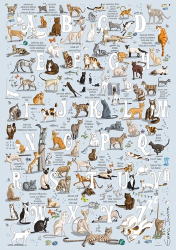 Cats 1000 piece - cats, a-z