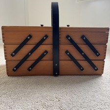 Wooden Cantilever Sewing Box