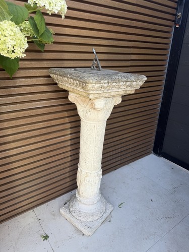 Vintage garden sundial - sundial, carved