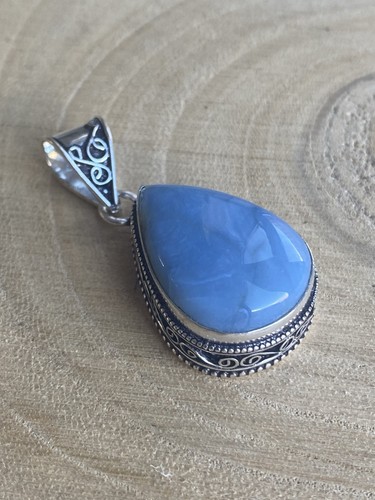 Blue opal teardrop pendant - opal,