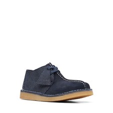 Clarks Originals Boys DESERT TREK Navy Blue Combi Suede Shoes Size UK 2 - 2 1/2G