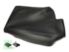Armrest Lid Cover For Bmw 3 E36 1991-1999 Carbon Fiber Look Vinyl Grey Stitch