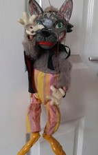 Boxed 1963 Vintage Pelham Wolf  Puppet With Red Lined Cloke ,Cool,Halloween item
