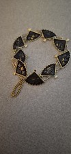 Vintage Amita Damascene Fan Bracelet