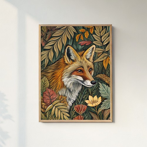 Botanical fox william morris - fox,