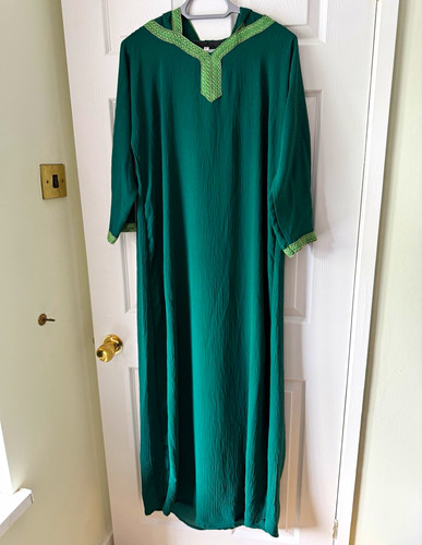 Green robe long - green,