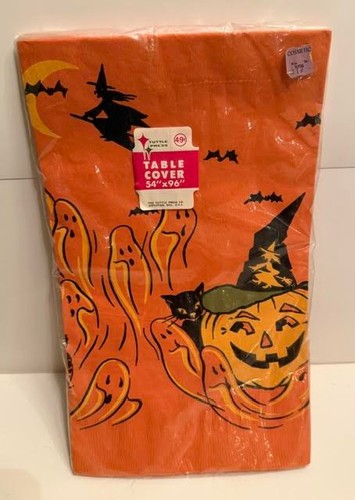 Vtg halloween paper tablecloth - paper,