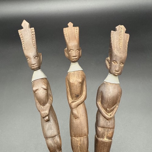 Vtg african hand carved wooden - carved,