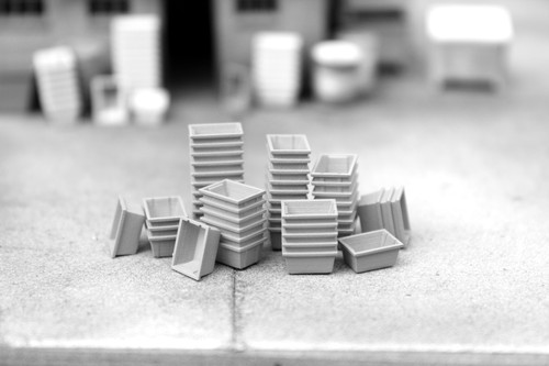 Small fish crates stacks and - fish,