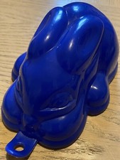 Vintage Jelly Mould. Royal Blue, hard plastic rabbit shaped.