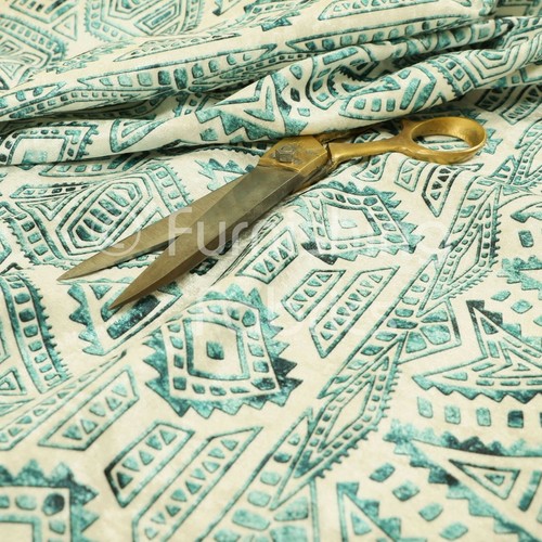 Teal blue tribal aztec - blue, pattern