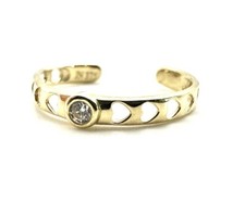 9ct Gold Toe Ring Toe Ring 9ct Yellow Gold Solid Gold Easy Fit Crystal Heart